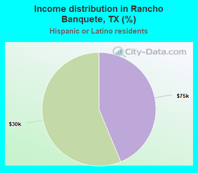 Income distribution in Rancho Banquete, TX (%)