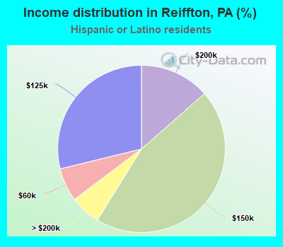 Income distribution in Reiffton, PA (%)