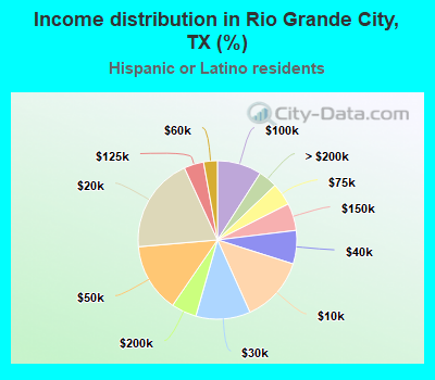 Income distribution in Rio Grande City, TX (%)