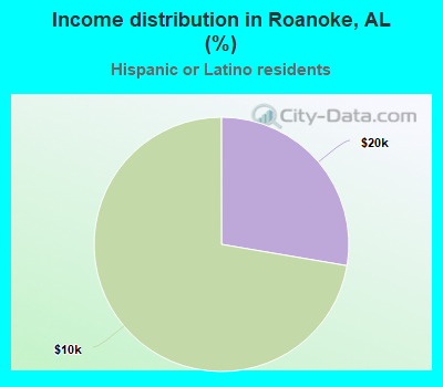 Income distribution in Roanoke, AL (%)