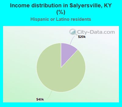 Income distribution in Salyersville, KY (%)