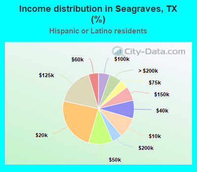 Income distribution in Seagraves, TX (%)