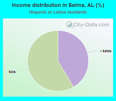 Income distribution in Selma, AL (%)