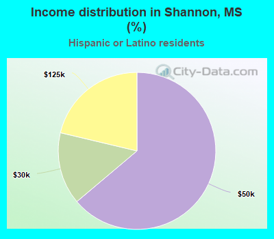 Income distribution in Shannon, MS (%)