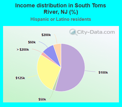 Income distribution in South Toms River, NJ (%)