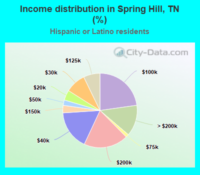 Income distribution in Spring Hill, TN (%)