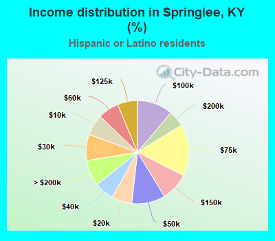 Income distribution in Springlee, KY (%)