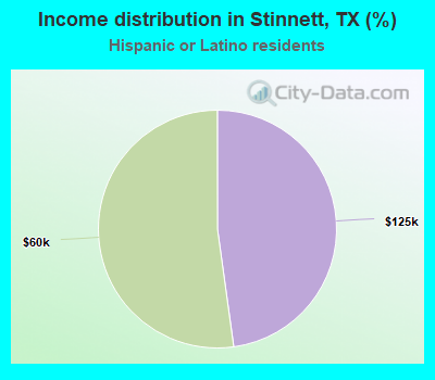 Income distribution in Stinnett, TX (%)