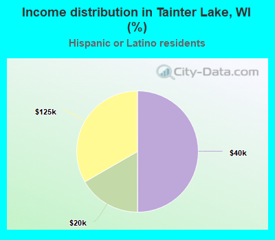 Income distribution in Tainter Lake, WI (%)