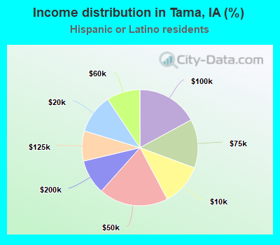 Income distribution in Tama, IA (%)