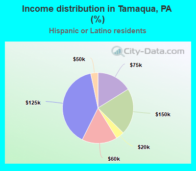 Income distribution in Tamaqua, PA (%)