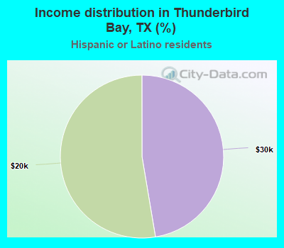 Income distribution in Thunderbird Bay, TX (%)