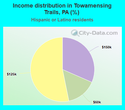 Income distribution in Towamensing Trails, PA (%)