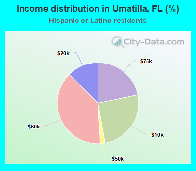 Income distribution in Umatilla, FL (%)