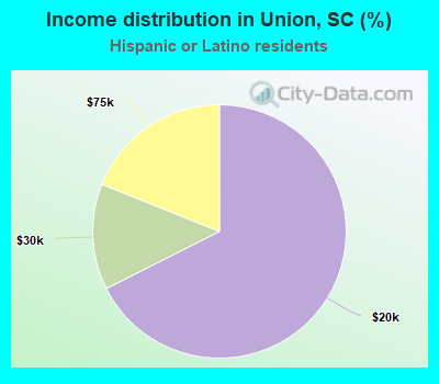 Income distribution in Union, SC (%)