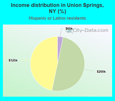 Income distribution in Union Springs, NY (%)