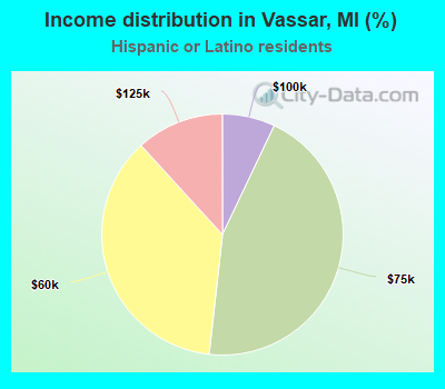Income distribution in Vassar, MI (%)