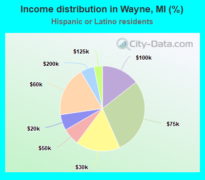 Income distribution in Wayne, MI (%)