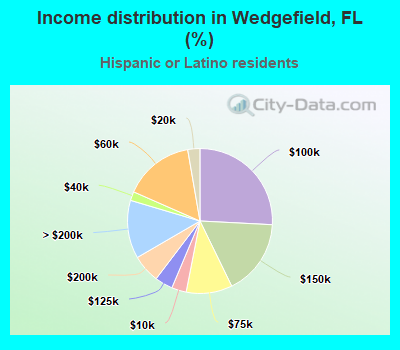 Income distribution in Wedgefield, FL (%)