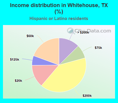 Income distribution in Whitehouse, TX (%)