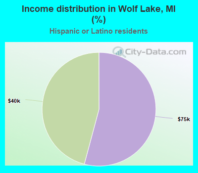 Income distribution in Wolf Lake, MI (%)
