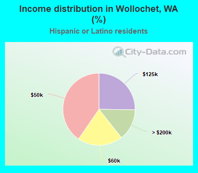 Income distribution in Wollochet, WA (%)