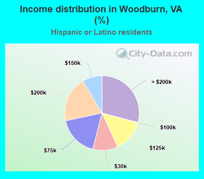 Income distribution in Woodburn, VA (%)