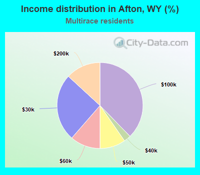 Income distribution in Afton, WY (%)