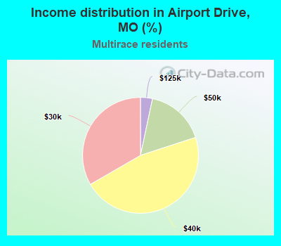 Income distribution in Airport Drive, MO (%)