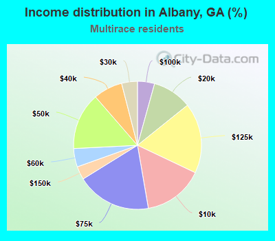 Income distribution in Albany, GA (%)