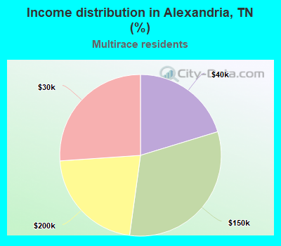 Income distribution in Alexandria, TN (%)