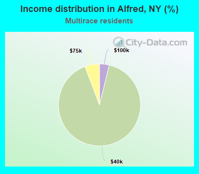 Income distribution in Alfred, NY (%)