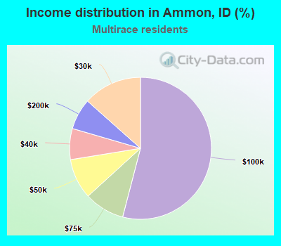 Income distribution in Ammon, ID (%)