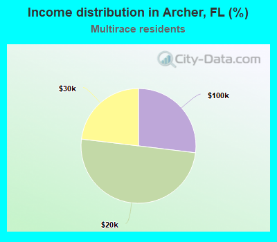 Income distribution in Archer, FL (%)