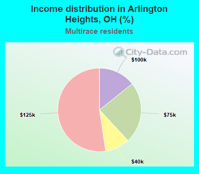 Income distribution in Arlington Heights, OH (%)