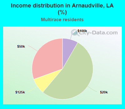 Income distribution in Arnaudville, LA (%)