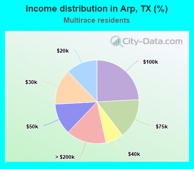 Income distribution in Arp, TX (%)