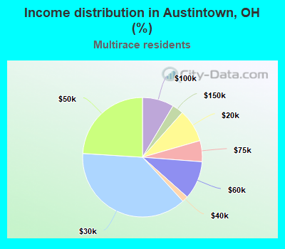 Income distribution in Austintown, OH (%)