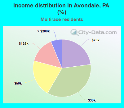 Income distribution in Avondale, PA (%)