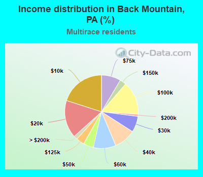 Income distribution in Back Mountain, PA (%)