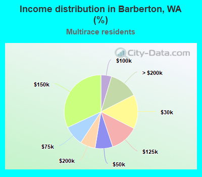 Income distribution in Barberton, WA (%)