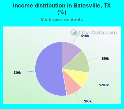 Income distribution in Batesville, TX (%)