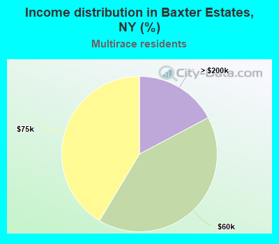 Income distribution in Baxter Estates, NY (%)