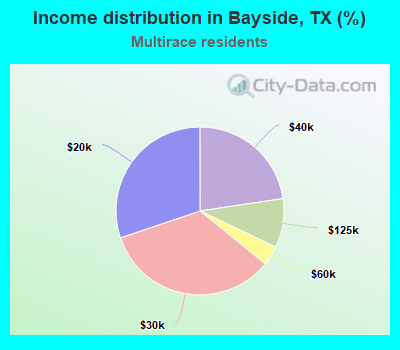 Income distribution in Bayside, TX (%)