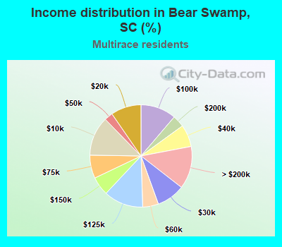 Income distribution in Bear Swamp, SC (%)