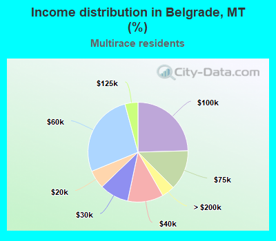 Income distribution in Belgrade, MT (%)
