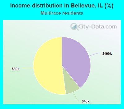 Income distribution in Bellevue, IL (%)