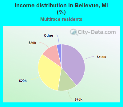 Income distribution in Bellevue, MI (%)