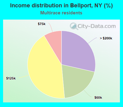 Income distribution in Bellport, NY (%)