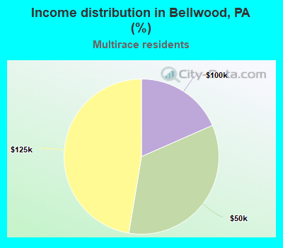 Income distribution in Bellwood, PA (%)
